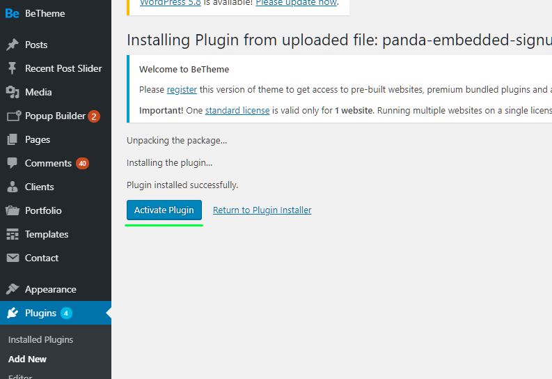 Plugin Installation Example